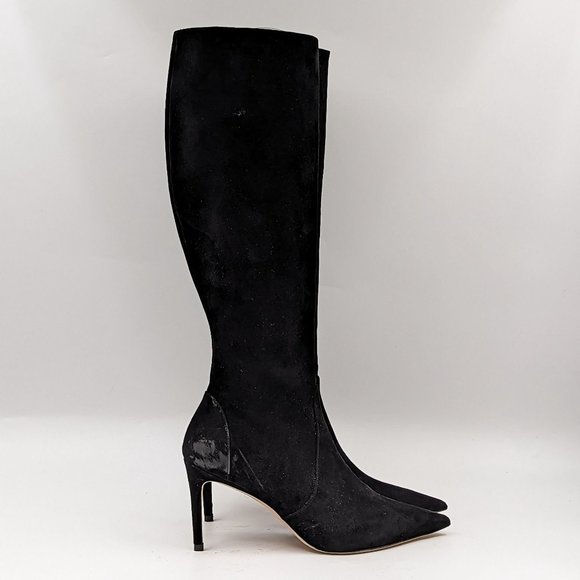 Stuart Weitzman Women 85 To the Knee Black Strech Suede Stiletto Boots Size 7.5 - Picture 11 of 13